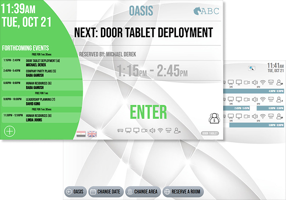 Oasis Door Tablet room display theme