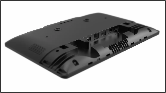 Back view of device casing showing ports and mounting section