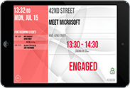 Apple iPad device for room scheduling