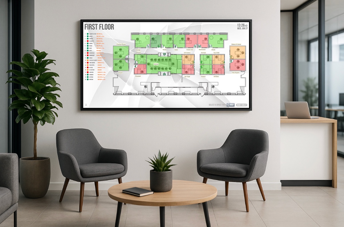 Wayfinding Device in Reception.Source: Sora AI