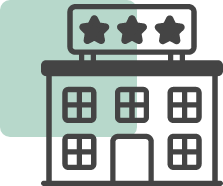 Hotel digital signage icon for guest information and wayfinding 