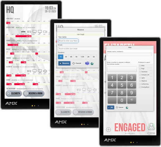 DT-AMX50 5-inch Android device for desk scheduling