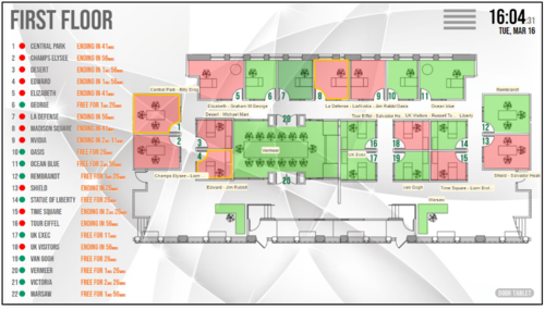 Door Tablet wayfinding floor plan view