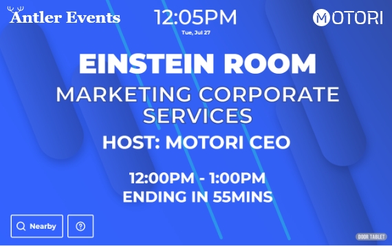 Events and training room display interface 