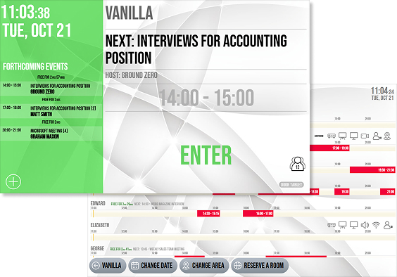 Vanilla Door Tablet room display theme