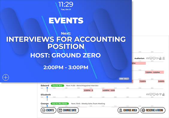 Events Door Tablet room display theme