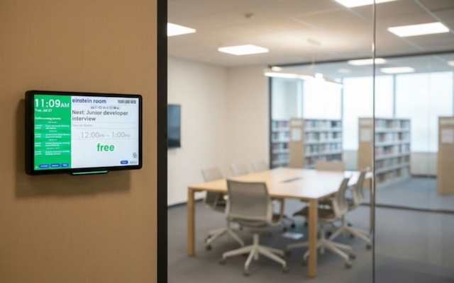 Room Display Device Outside Library Study Rooms