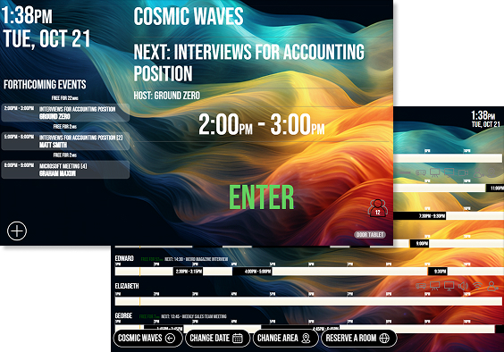 Cosmic Waves Door Tablet room display theme